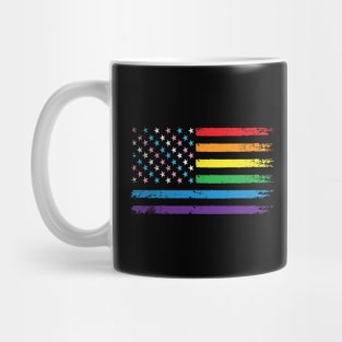 LGBT Rainbow American Flag | LGBTQ 4th of July | Transgender Gay Pride Mug